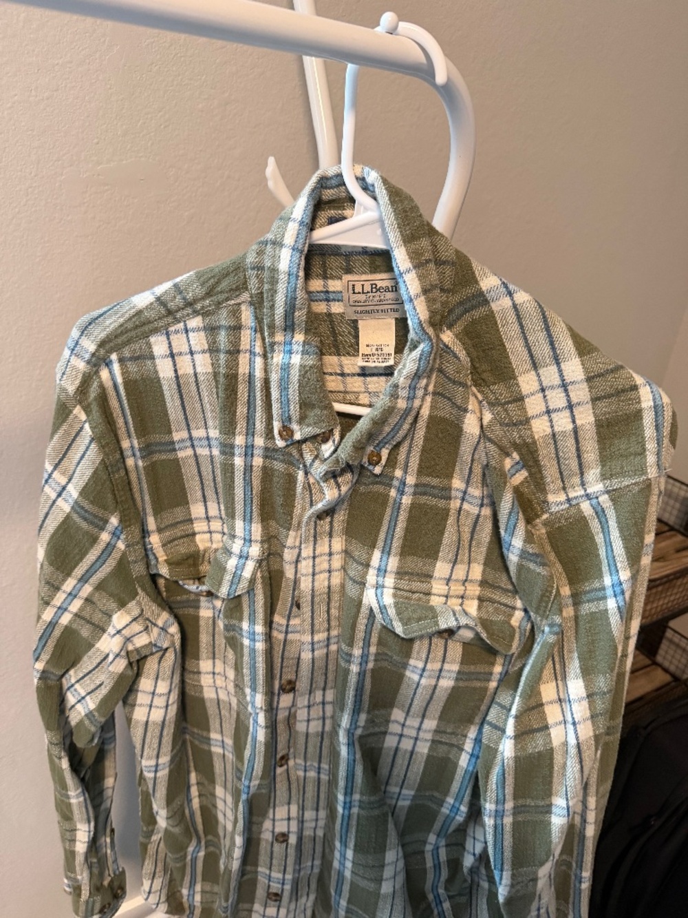 LL Bean Organic Cotton Button Down Long Sleeve Shirt